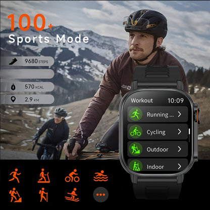 LIFEBEE New Smart Watch Full Screen Smartwatch Wireless Calling with Automatic Motion Recognition 100+ Sports Modes, Sports Watch 630mAh USB Rechargeable Battery, Step Counter, Compass Ideal for Outdoor Enthusiasts, Men & Wom