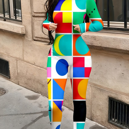 Women's Sexy Clothing Casual Fashion Long Sleeved Tight Fitting Jumpsuit Autumn Women's Trendy Jumpsuit