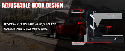 OPENROAD Adjustable Trailer Hitch Ball Mount, Fits 2-Inch Receiver, 1-Inch Hole, 7500lbs, 9-1/2" Drop/ 8-1/4" Rise Drop Hitch, Tow Hitch for Heavy Duty Truck with Stainless Steel Pins