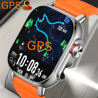 COIUSOR New 2, 01-inch GPS Smartwatch, GPS Location, Wireless Calling and SMS Alerts, Compass, Altitude, Pressure, IP68, 100 Sports Modes Fitness Tracking Smartwatch, Suitable for IOS and Android Phones, Suitable for Men and