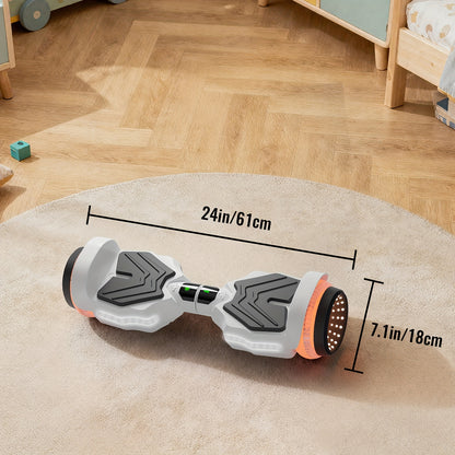 300W Powerful Motor Hoverboard, For Kids 4+ Years Teens &adults, Max Speed 8.5 Mph, 220 Lbs Max Payload, 15° Climbing Slope, 3H Charging, Brithday Gift, Halloween Thanksgiving Christmas Holiday Gift, White