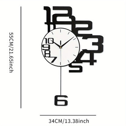 1pc Modern Minimalist Creative Metal Wall Clock, Silent Non-Ticking, Irregular Shape, Digital Display, AA Battery Powered, with No Battery Included, for Living Room, Kitchen, Bedroom, Dining Room, and Office Decor, Ideal for