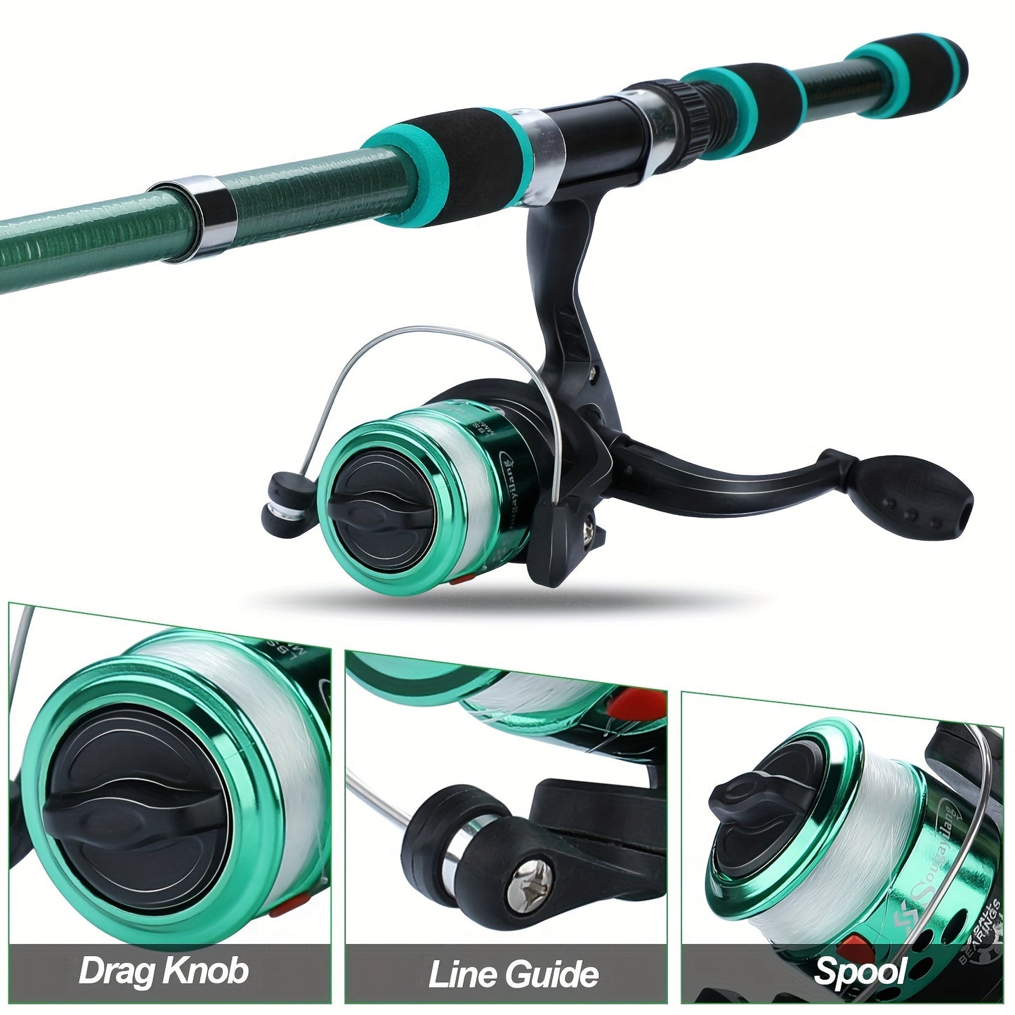 Sougayilang Fishing Rod Combo Set, 1.8m Telescopic Sea Fishing Pole With Reel, Line, Lures & Accessories For Beginners