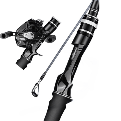 Black Fishing Rod Set - Carbon Fiber Rod and Aluminum Alloy Fishing Reel Combo - 64.96/ 70.86 Inches - 7.2:1 Speed Ratio - Fast Fish Retrieval - Super Strong Braking Force - A Great Gift for Outdoor Fishing Enthusiasts, Light