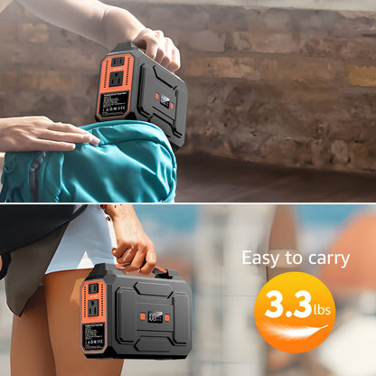 300W/100W Portable Power Station Solar Generator, (Solar Panel Optional), 146Wh/260Wh/296Wh High Capacity Battery Pack, With 2x 110V AC Outlet, DC USB C Port, LED Light, Power Bank For Outdoor Camping Hiking Road Trip Cycling