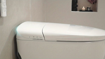 This Integrated Smart Toilet Features a Heated Seat, Night Light, Multiple Cleaning Functions, a Dual Flush System with Various Washing Modes, a Detachable Spray Wand, Drying Function, Automatic Lid Lift, Bathroom Slow-Close