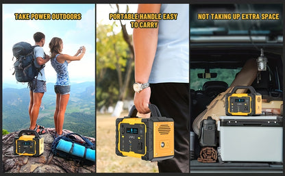 Portable Power Station with Solar Panel, 293Wh-1075Wh Solar Generator with 60W USB-C PD Output, 110V Pure Sine Wave AC Outlet, Flashlight, LiFePO4 Battery Pack for Family Emergency Outdoor Hunting Camping RV Travel