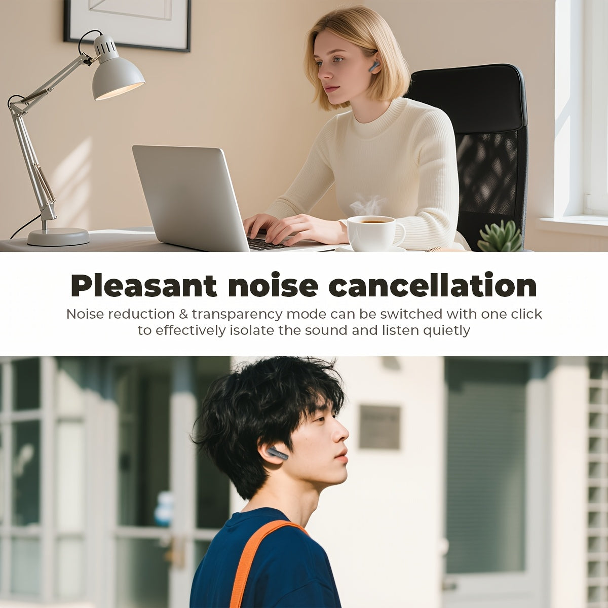 HTC NE40 Rotary Screen TWS Translator Buds Wireless 6.0 134-Language Face-to-Face Simultaneous Interpretation 48h Total Battery & 10-min Fast Charge LED Full-Color Touch Dial HiFi Audio-Travel-Call Ready Black And Grey