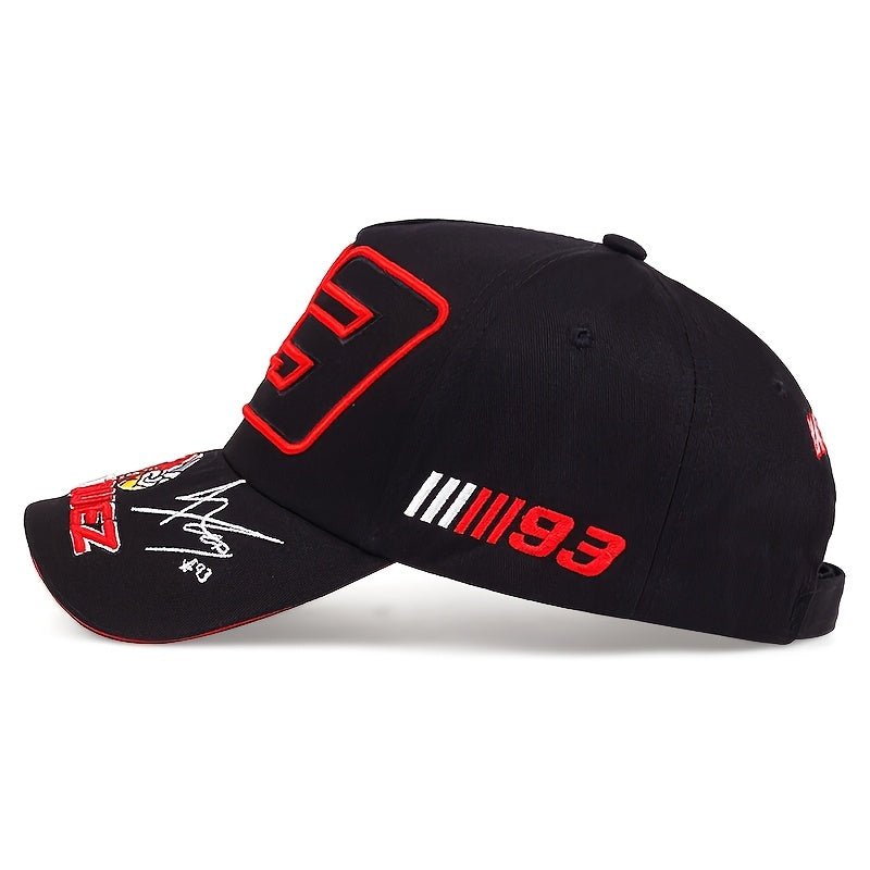 A set of motorcycle racing, mountain bike, baseball cap, and keychain suitable for commemorative gifts, outdoor riding adjustable hat, perfect holiday gift for friends.