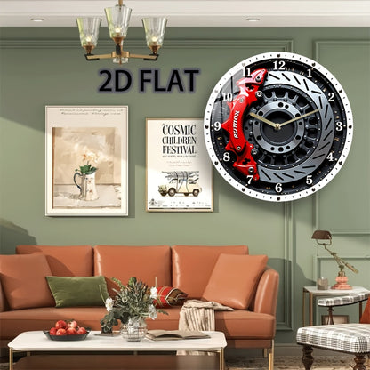 12-Inch Round Wall Clock with a Silent Brake Disc And Gear Design, Made of Acrylic, Featuring Quartz Movement And Battery Operation (AA Batteries Not Included). Ideal for Use in Bedrooms, Kitchens, Study Rooms, Garages, As Ch
