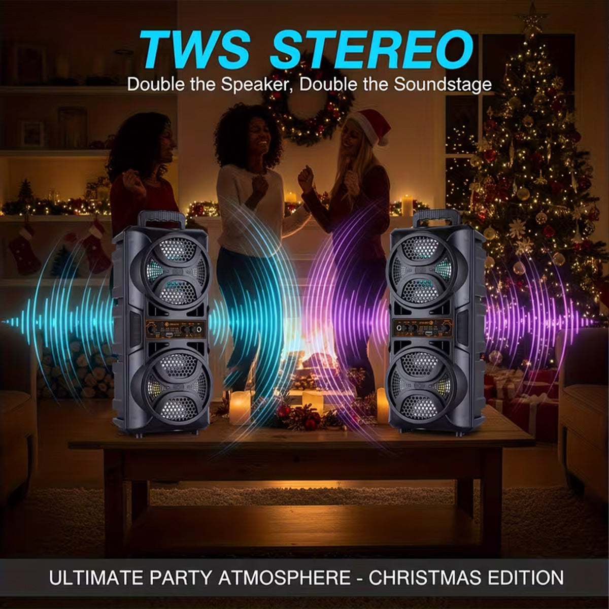 Wireless Speaker, Bluetooth, Dual Pairing, 2400mAh Battery, Subwoofer and Stereo, USB-C Charging, Suitable for Smartphones/tablets, Home/office/party Use, Wireless Ribbon Speaker, Home Audio, Stylish Audio, Premium Finish, Id