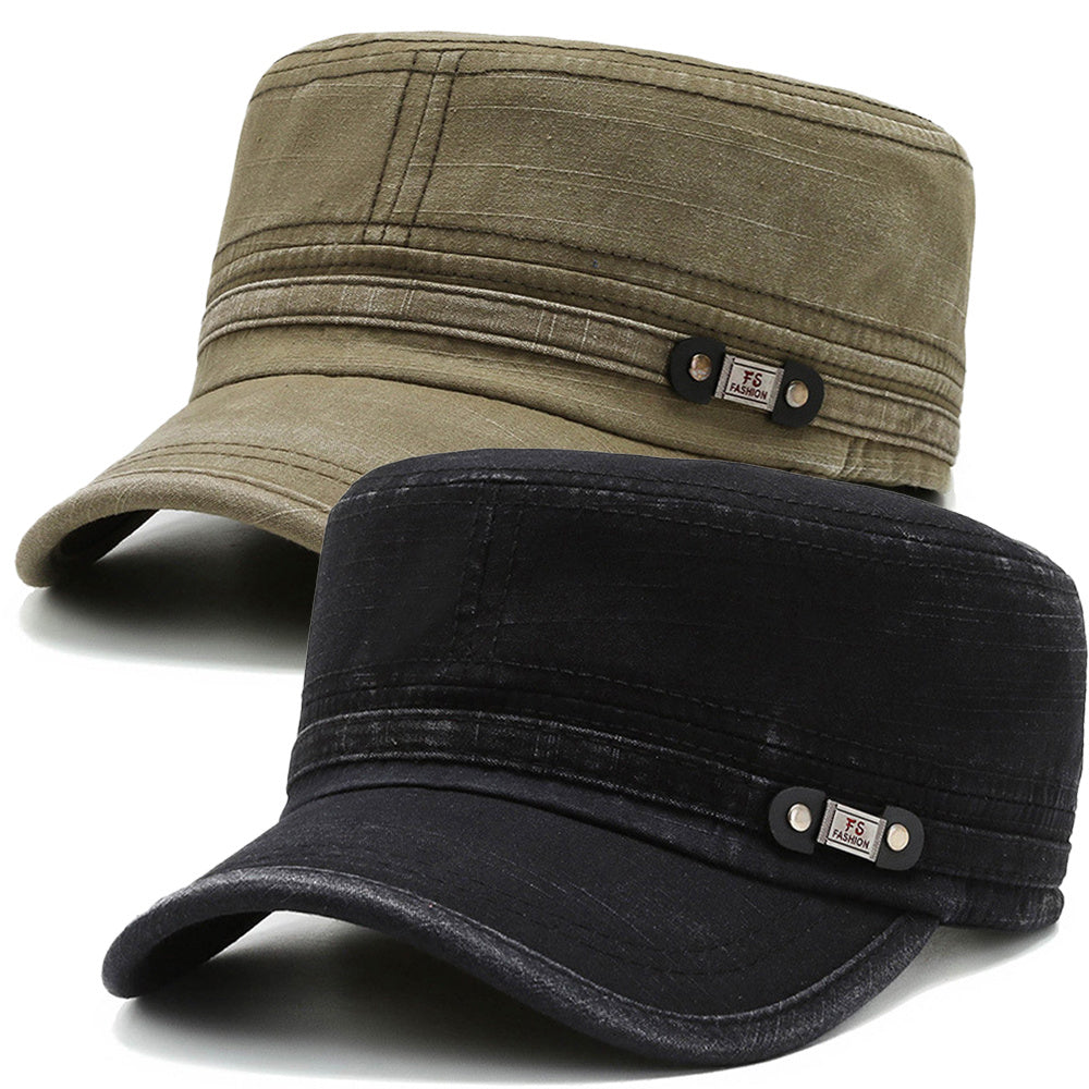 Two Men'S Outdoor Flat Caps, Spring And Autumn Baseball Hats, Casual Flat Caps, Duckbill Hats - Adjustable Trucker Hats