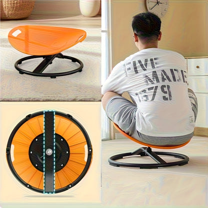 1pc Rotating Sensory Spin Chair with Non-Slip Metal Base & Ergonomic Design - Durable Plastic, Multi-Color Options (Red, Green, Yellow, Orange, Pink, Purple