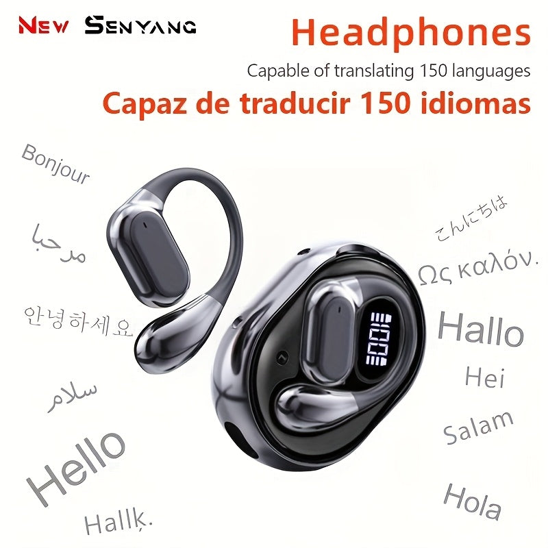 2025 NEW style [Real-Time Translator on-ear Earbuds] Real-Time 2-Way Language Translator none-in-ear Earbuds | 144 Languages, Portable Translation Headset with APP for Music & Calling, for iOS for Android,for Christmas gift
