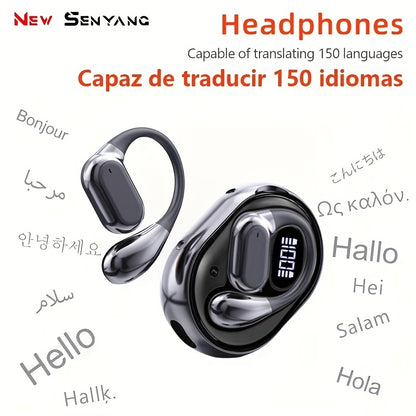 2025 NEW style [Real-Time Translator on-ear Earbuds] Real-Time 2-Way Language Translator none-in-ear Earbuds | 144 Languages, Portable Translation Headset with APP for Music & Calling, for iOS for Android,for Christmas gift