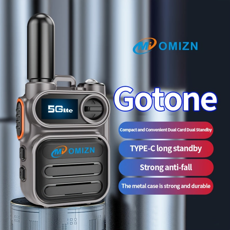 Omie M5 Global 5G Walkie-talkie, Unlimited Distance Range, Shock-proof, Fall-proof, Dust-proof, Two-way Walkie-talkie, Dual Card Slot, Flashlight, Type C Charging 110-200 Hours Standby