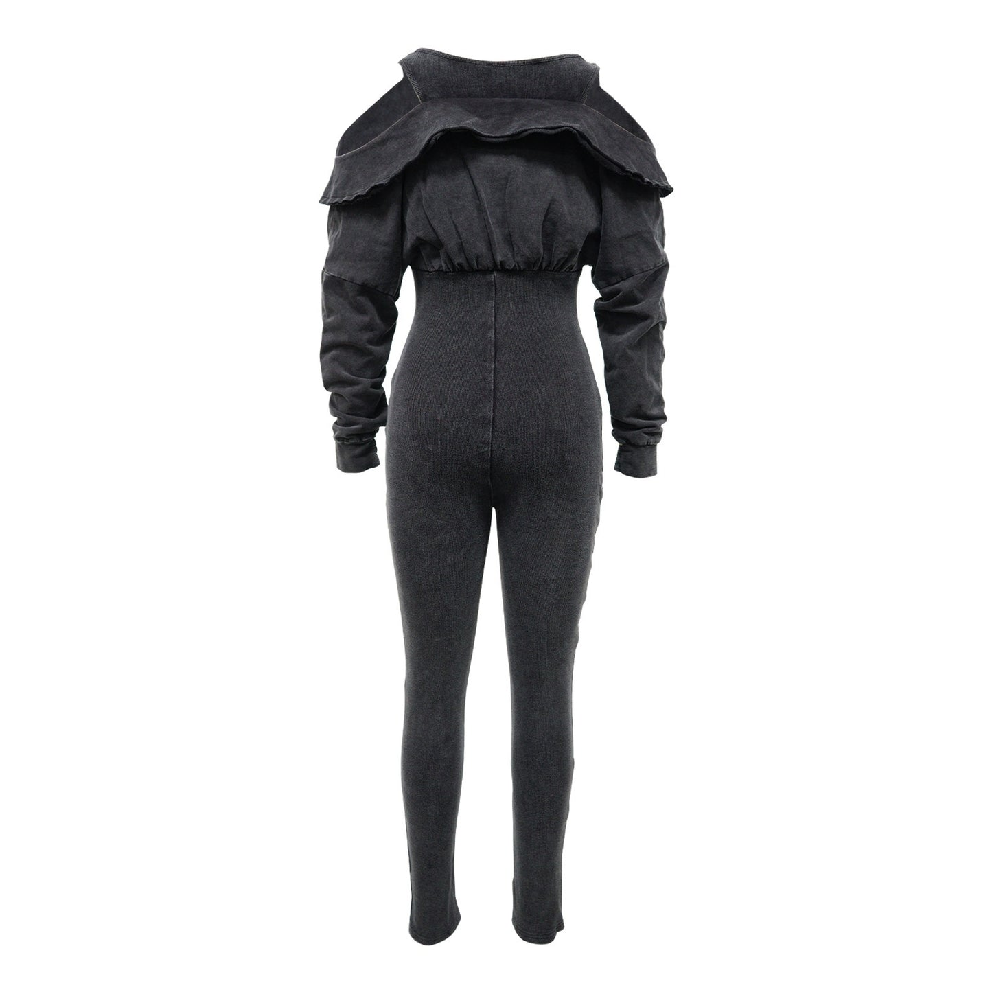 Hot Women'S V-Neck Tight-Fitting Jumpsuit Autumn And Winter New Women'S Sexy