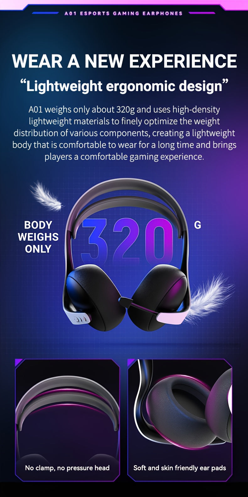 FonkiiDokii 7.1 Surround Sound Gaming Headphones with Noise Isolation, 3.5mm USB-C Cable & Built-in Mic | 2.4G Wireless, 5.4BT Connection, Comfort Fit, Closed-Back Design