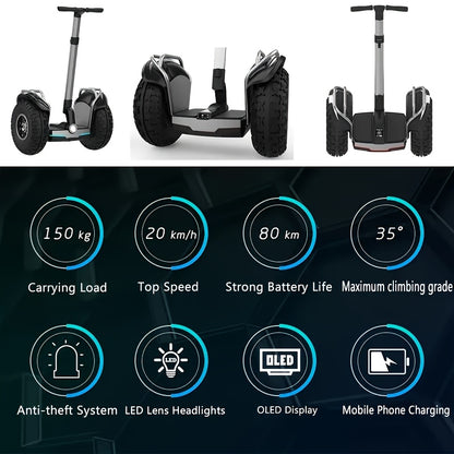 X60 Plus 12.5 Mph Off-Road Smart Self-Balancing Electric Scooter | 19 Inch All Terrain Tires, Up to 50 Miles Range, Powerful Motor, Intelligent Lighting