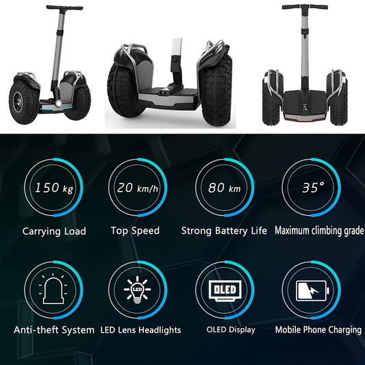 X60 Plus 12.5 Mph Off-Road Smart Self-Balancing Electric Scooter | 19 Inch All Terrain Tires, Up to 50 Miles Range, Powerful Motor, Intelligent Lighting