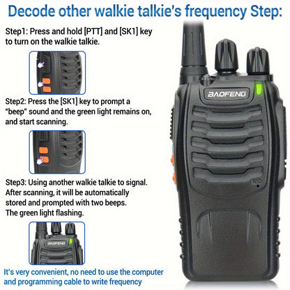 BAOFENG Long Range Walkie Talkie 888s, 16-Channel Dual-Purpose Radio, Rechargeable Handheld Two-Way Radio, Adult Long Range Headset, Outdoor Equipment Supports Camping, Hiking, and Hunting