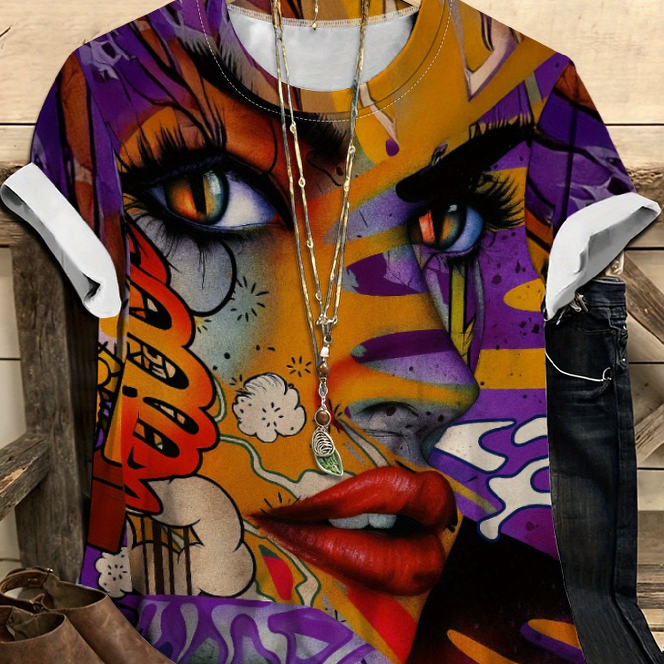 Women's 3D Graphic Print T-Shirt - Casual Crew Neck Short Sleeve Top with Vibrant Colorful Design Perfect for Spring & Summer Ladies T Shirts