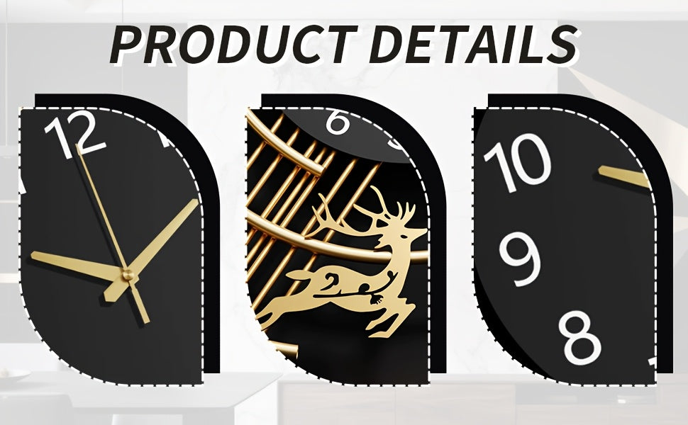 Large Silent Wall Clock with Quartz Movement - Nautical Theme, Wood & Metal Retro Modern Design, Digital Display, Auto-Off, AA Battery Operated (Not Included), Ideal for Living Room, Kitchen, Office Decor, Clock Wall Decor, M