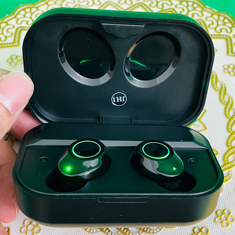 1pc Black Wireless Wireless Earbuds - BT Headphones, Stereo Deep Bass, HD Call Quality, LED Battery Display Charging Case and Smart Noise Cancellation, Touch Control, Anti-Tangle Design, 48 Hours of Playback Time, Perfect for