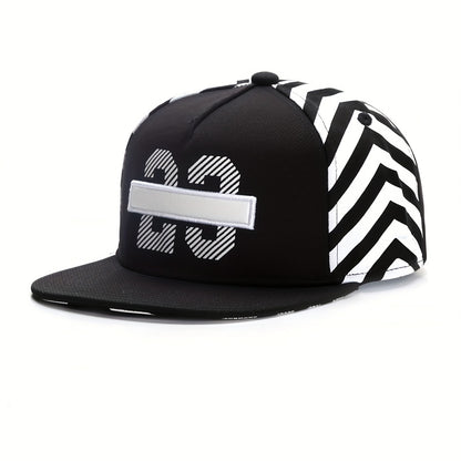 BLAZIN' ISLAND Men's Baseball Cap - Snapback Hat with Bold '23' Design, Lightweight Breathable for Sports, Casual, Formal - Black/White Athletic Sun Hat, Baseball Hat, Casual Headwear, Durable Headgear