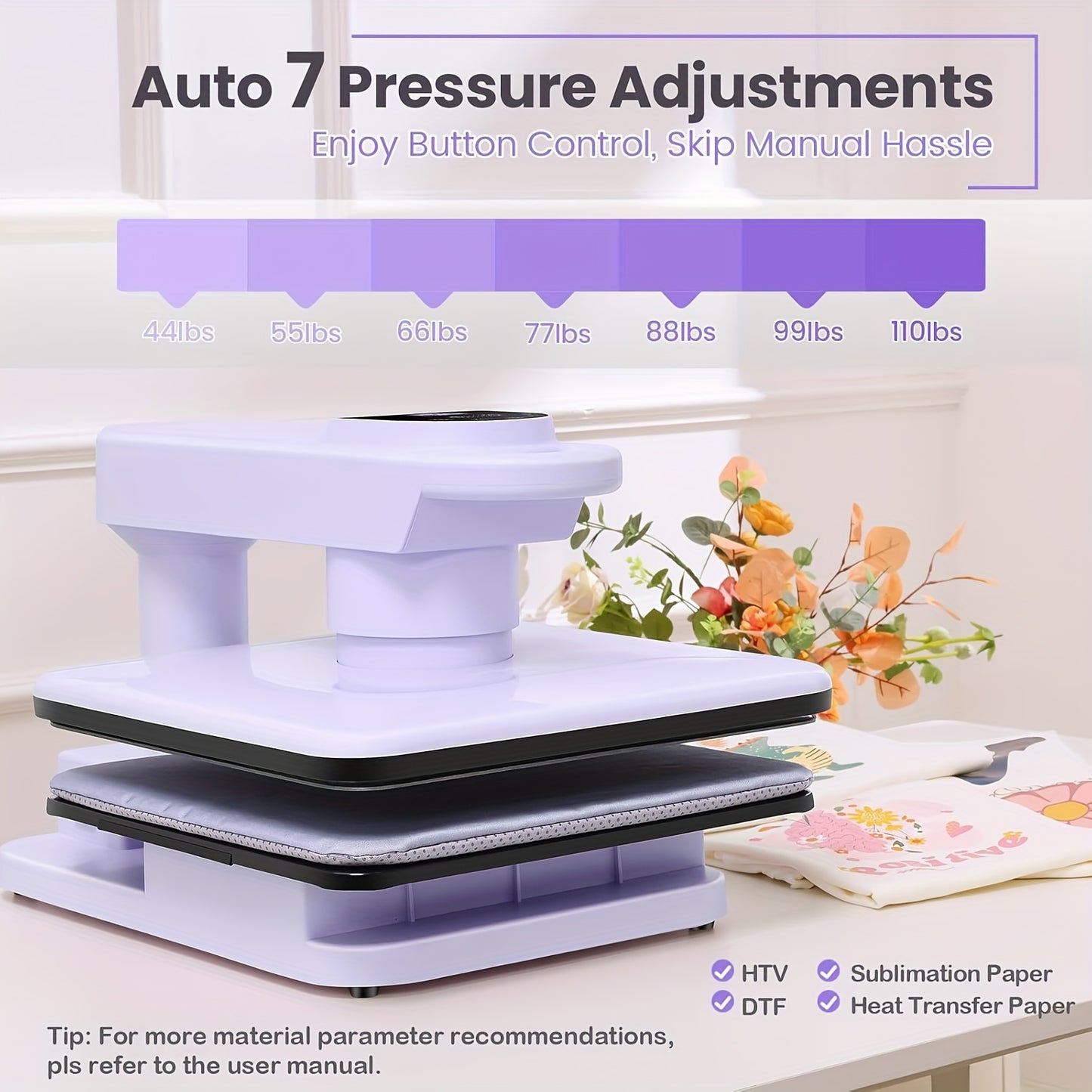 15x15 Inch Swivel Auto Heat Press Machine, 360° Swing Away Smart T-Shirt Printing W/Auto Press & Auto Release & Auto-Off, 7 Adjustable Pressures & 1.85" Higher Heating Height for HTV, Dual-tube Heatinbg, Sublimation, Heat Tr