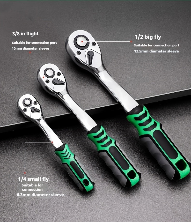 30/22/13-piece Professional Chrome Vanadium Steel Forged 72-tooth Ratchet Wrench And Sleeve Set (including Storage Rack) - Multi-specification, Full Size - Suitable For Automobile Engine, Motorcycle And Bicycle Repair And Mai