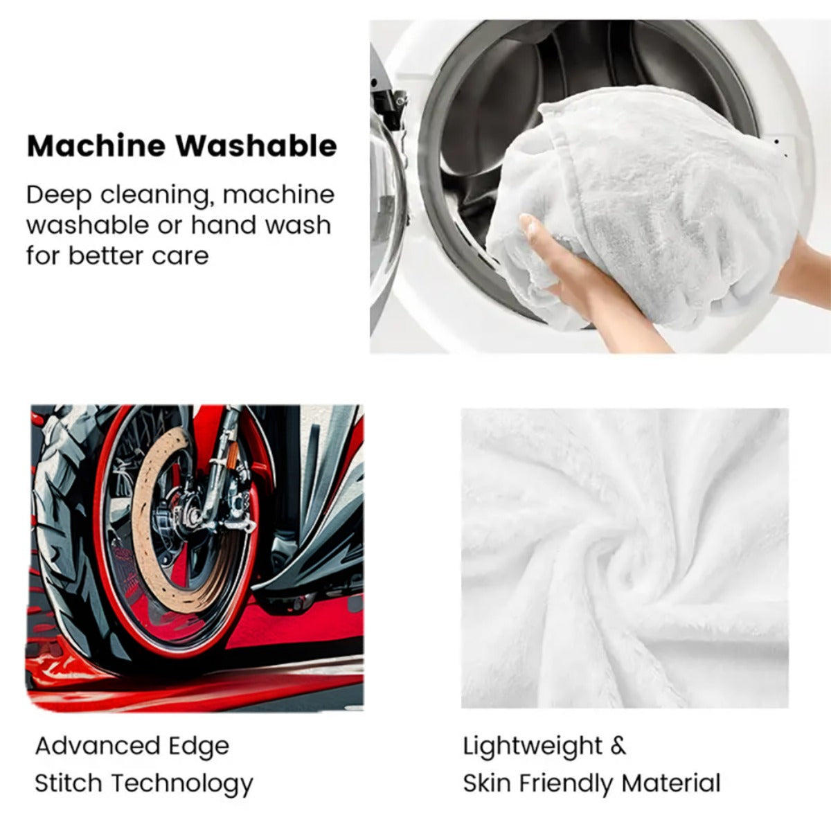 1pc Red Motorcycle HD Printed Blanket. Soft and Warm Flannel Blanket for Travel, Camping, Sofa, Livingroom, Couch, Chair, Bed. Gift for Family or Friends 280GSM 3 Sizes Available (30x40in/50x60in/60x80in)