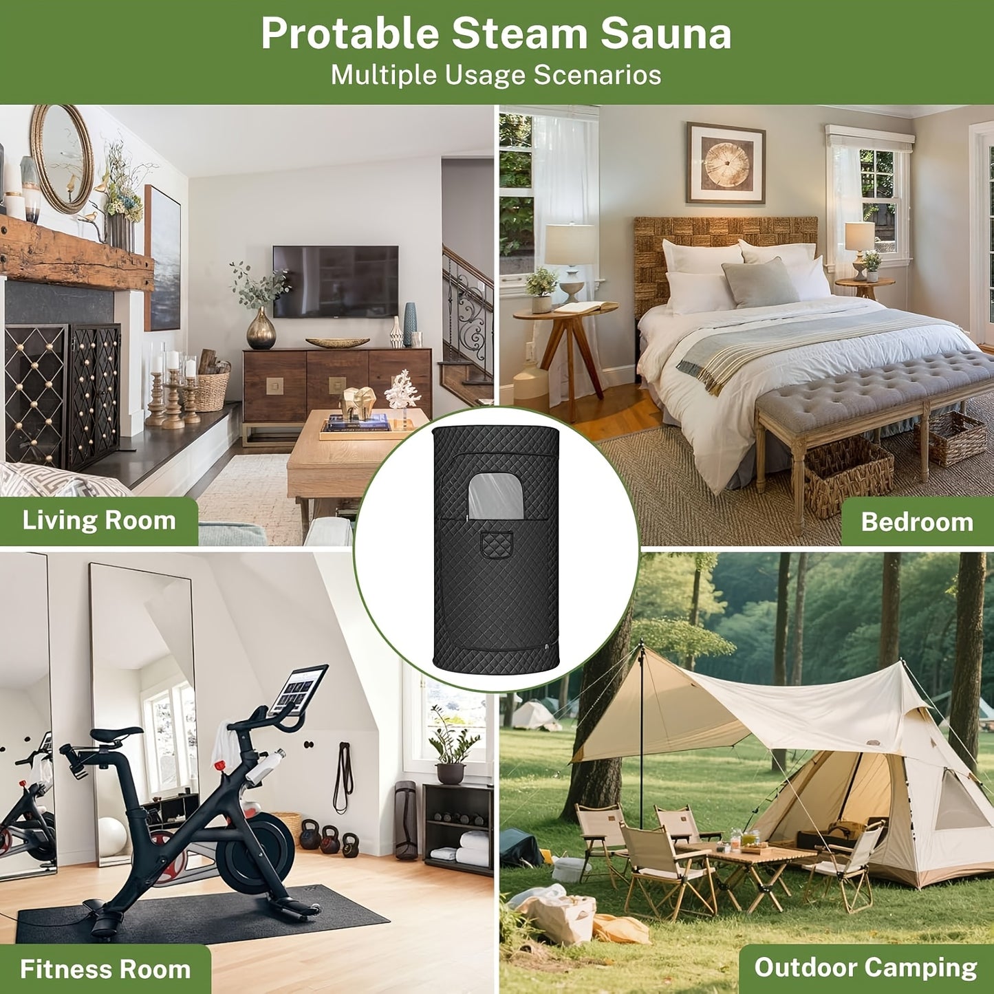 Large Size Sauna Box, Upgraded Portable Sauna for Home, 101.44oz 1200W Steamer, 9 Levels, Dual YKK Zippers, Big Folding Chair, 99 Mins Timer, Remote Control, Steam Sauna Room Personal Saunas Tent