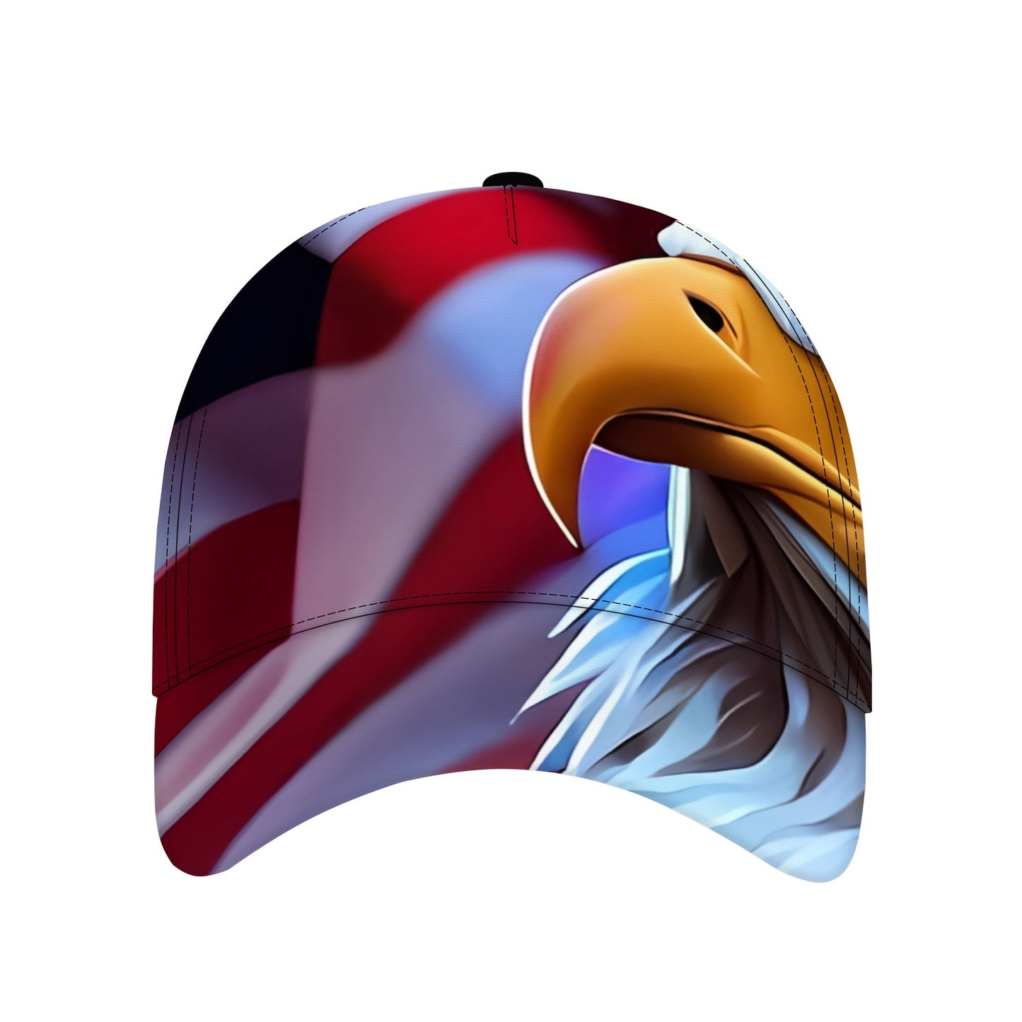 Ideal Valentine's Day Gift - 1pc Baseball Cap - Eagle Head & American Flag Design - 100% Polyester - Breathable & Lightweight - Adjustable Sports Cap for Outdoor Activities, Skateboarding, Cycling - Machine Washable