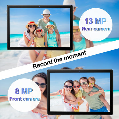 Latest Tablet Android 13 Tablet, 5G/2.4G WiFi6 BT 5.0, 16GB RAM+256GB ROM+1TB Expand Octa-Core Tablets PC, 2in 1 Tablet with Keyboard Mouse Case Stylus, Powerful Octa-Core+13MP+8MP Camera, 1280*800 IPS HD Screen, Black
