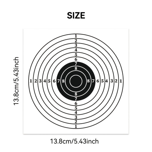 100/200 Pack 5.43×5.43inch Black and White Training Target Sheets - Heavy 250gsm Paper for Practice & Skill Drills