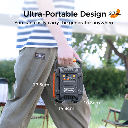 200W/400W Peak Portable Power Station Solar Generator with Solar Panel Optional - 172.8Wh Lithium Battery, 2 AC Outlets, QC3.0 USB/DC/PD Ports, 6-in-1 Multi Device, Lightweight (3.75lbs) for Home Backup, Camping, RV, Outdoor