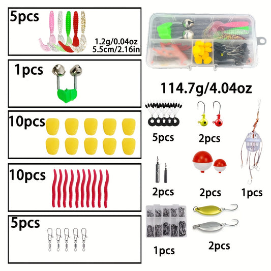 70.87inch Full Fishing Kit with Telescopic Rod, Spinning Reel, Baits, Hooks & Accessories - Red & Black, Medium-Light Power, Ambidextrous, Includes Tackle Box, Line, and Swivels for Freshwater & Saltwater Fishing, Fishing Gea