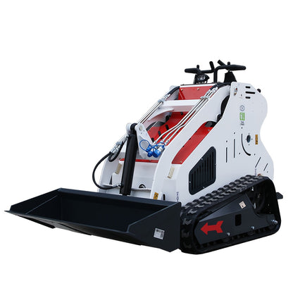 New Upgraded Version With Radiator, B & S 13.5 HP Mini Crawler Skid Steer Loader, Gasoline Engine, Hydraulic Guide Drive, Suitable For Construction, Farms, Roads, Parks, Orchards, Gardens. In Stock In The USA STOCK Free Sship
