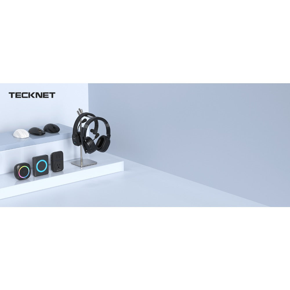 TECKNET Trucker Wireless Headphones with Microphone Noise Canceling Wireless On Ear Headset, Hands Free Wireless Headset for Cell Phone Computer Office Home Call Center skype (Black), Office Headphones, Call Center Equipment,