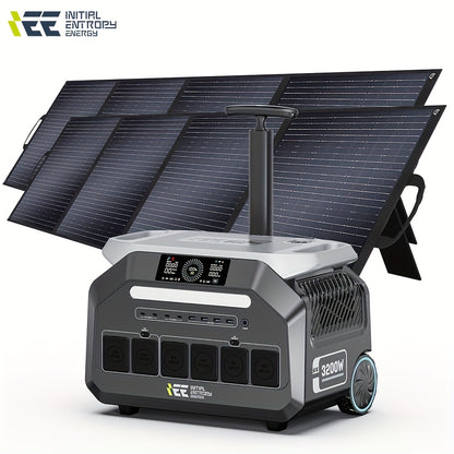 IEE P3200 Power Station 200W 400W Solar Panel (Optional), 2048Wh/3200W (6400Peak) Solar Generator, 1800W Super Fast Charging, LiFePO4 Battery, APP Control Emergency Power Station for Home, Camping, Power Outages