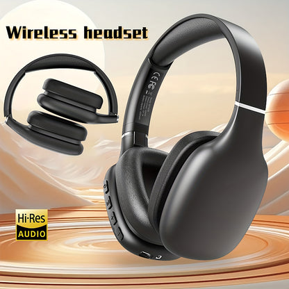 [Wireless Headset] HIRRES BT1638-5.4 Wireless Over-Ear Headset | Ultra-High Sound Quality, Comfortable Padded Design, Foldable, Built-in Mic for Gaming, Travel, Home Office, Gym - Ideal Holiday Gift