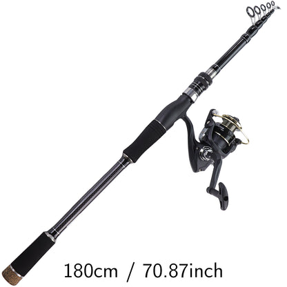 VANFOSH Heavy-Duty Carbon Fiber-like Sea Fishing Rod - 70.87inch/141.73inch Collapsible Saltwater Casting Rod with Spinning Compatible, Fast Action Ultra-Light Power for Long-Distance Casting, Tuna, Mackerel, Surf Fishing (Ma
