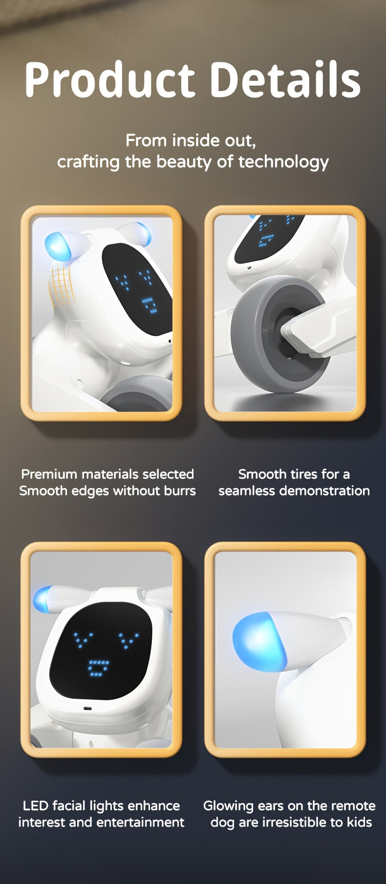 Robot Dog Toy With Face Expression & Lights, Smart Interactive Talking Robot Toys With Voice Control, Touch Sensing, Recording, Singing & Dancing, RC Robot Pet - For Girls & Boys - Perfect Christmas & Birthday Gift
