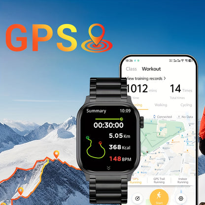 New Stylish Smartwatch, GPS Watch, 2.01-inch Large Screen, Battery, High Quality, Multiple Dials, Wireless Calling and Text Reminders, 100+ Sports Modes, Suitable for Men's and Women's Fitness Tracking Watch | Modern Smartwat