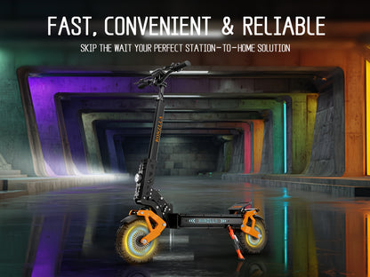 Fast Electric Scooter 60V 28.8A, 749W Dual Motor System for Unbeatable Speed, 60 Miles Long Range, Off Road All Terrain 11 Inch Tires, Full Suspensions & Seat, A True Hyper Scooter And One Of The Fastest Heavy Duty E-scooter
