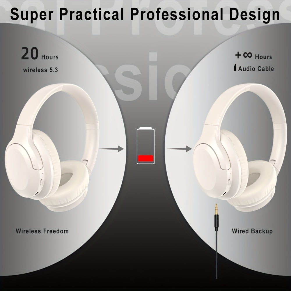 LIFEBEE Active Noise Cancelling Over-Ear Headphones - Wireless ANC Earbuds with Touch Control, Condenser Mic, Lightweight Plastic Semi-Open-Back Design, Sports & Exercise Compatible, Rechargeable Lithium Polymer Battery, Volu