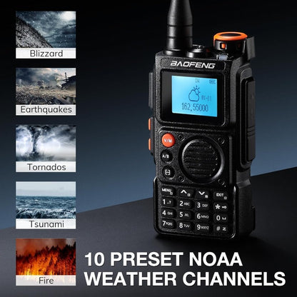 BAOFENG K6 Tri Band Handheld Ham Radio Full Kit 5W Two Way Radio UHF VHF 1 25M NOAA FM Air Receiver 2600mAh Battery Type C Charging Speaker Mic Programming Cable Chirp Compatible 2 Packs