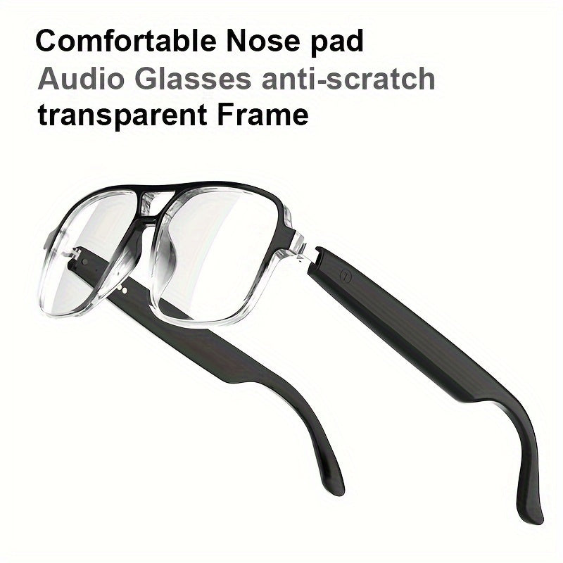 Smart Glasses with Built-in Speaker & Color-Changing Lenses. Features Open Ear Audio, Touch/ Voice Control, Anti-Blue Light, USB-C Charging. Lightweight & Durable Frame for Running, Fishing, Rock Climbing. Includes Case - The