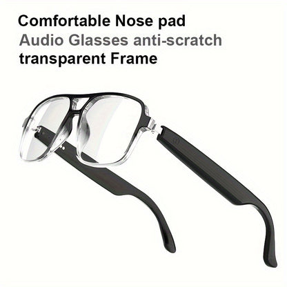 Smart Glasses with Built-in Speaker & Color-Changing Lenses. Features Open Ear Audio, Touch/ Voice Control, Anti-Blue Light, USB-C Charging. Lightweight & Durable Frame for Running, Fishing, Rock Climbing. Includes Case - The